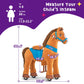 Ponycycle Ride On Horse Toys For Kids Riding Brown Horse Rocking Horse Essential Model E (With Brake/ 35.4' Height/Size 4) Ride On Giddy Up Walking Mechanical Pony Ride Plush Animal With Wheels E437