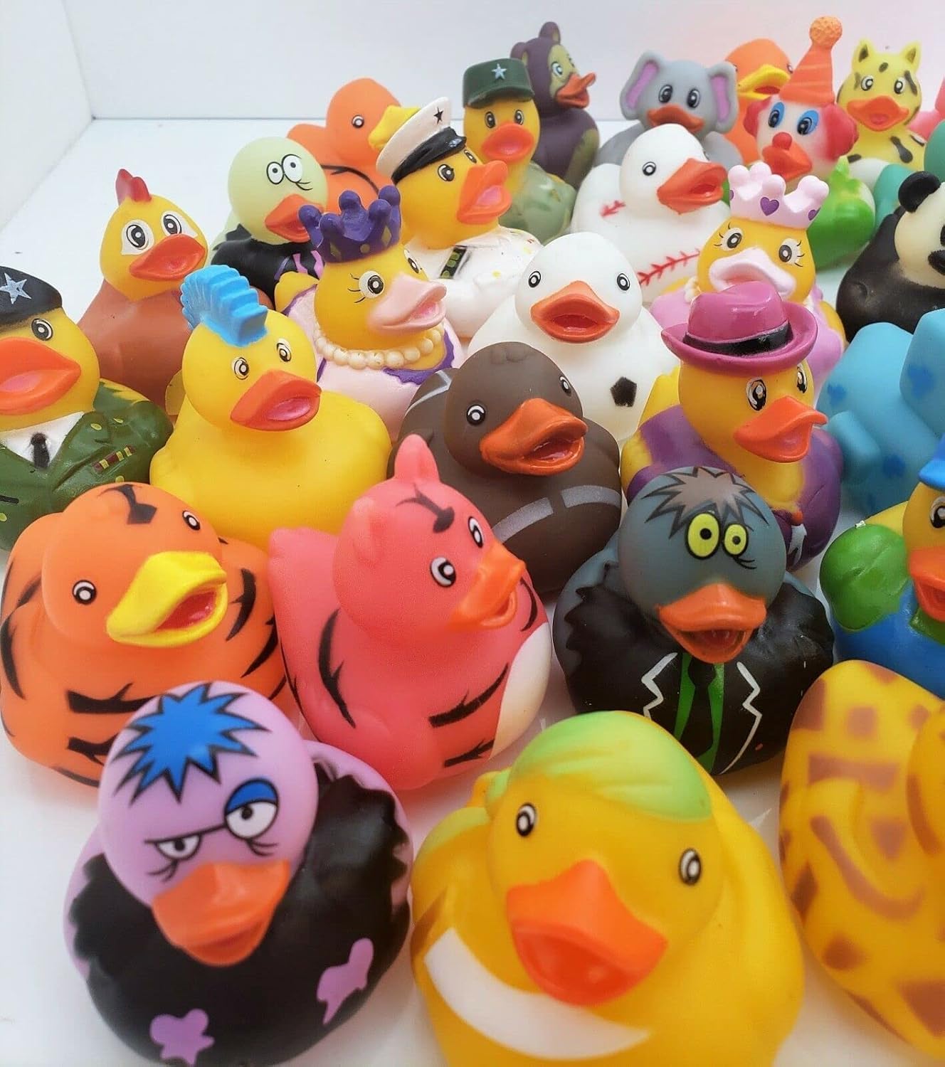Assorted Colorful Rubber Duckies (2') Ducks Ducky Duck Ducking (12 Pack) Jeep Ducking Bath Tub Pool Toy