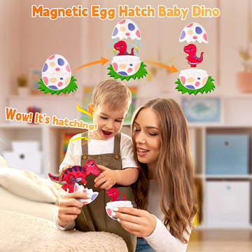 Dinosaurs Egg Toys Magnetic Tiles Dinos For Kids 3-5, Magnet 3D Movable Animals Construction Tile For Toddlers Ages 5-7, Building Blocks For Boys Girls 3+ 4-8 8-12 Year Old