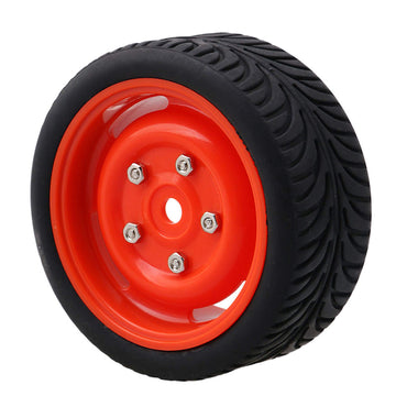 Mxfans 4PCS 12mm Hex Wheel Rims 4 Holes & Rubber Tires for RC 1/10 On Road Cars