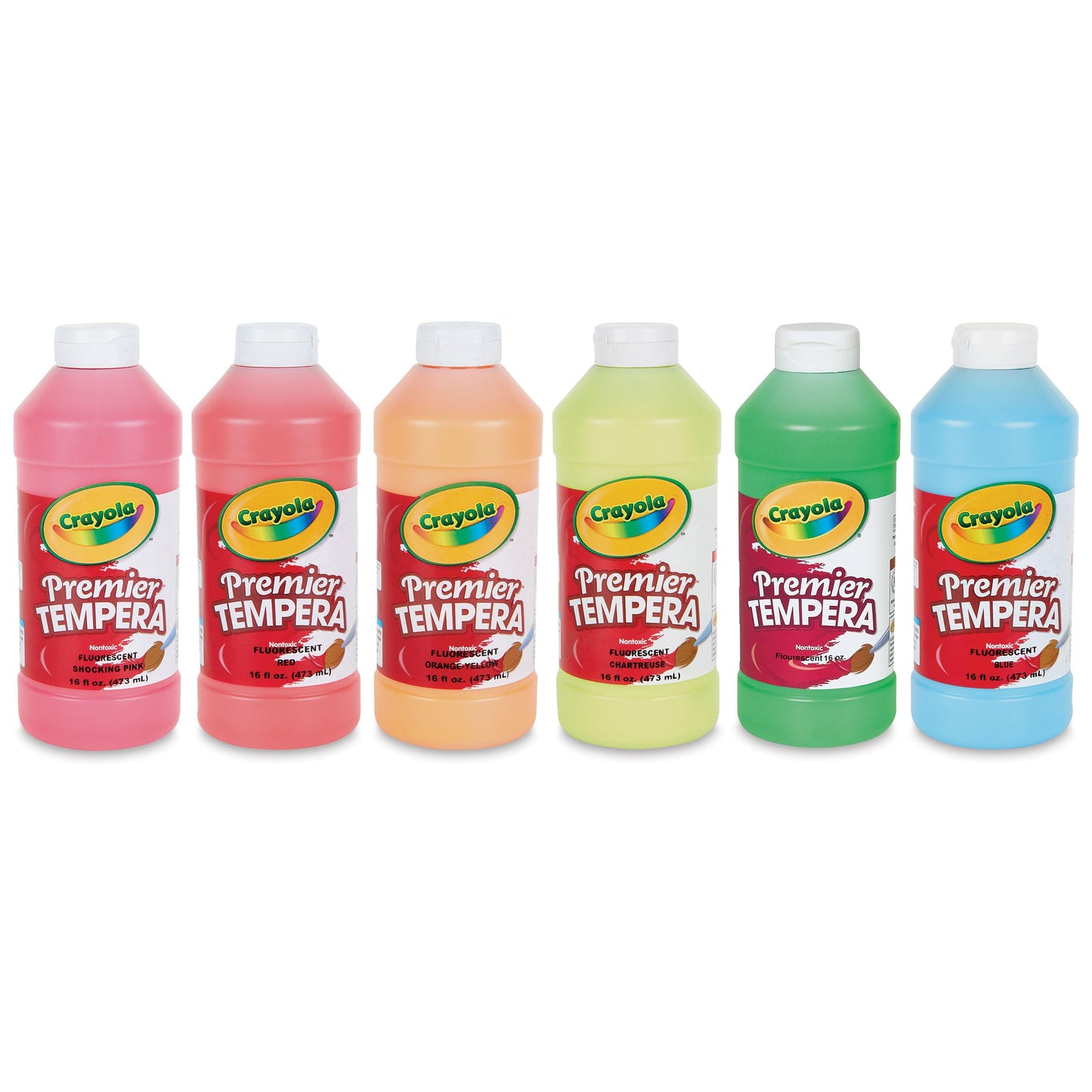 Crayola Premier Tempera Fluorescent Paint Bundle, Set of 6