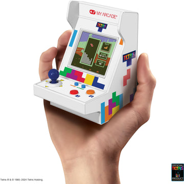 MY ARCADE Tetris Pico Player: 3.7 Fully Playable Portable Tiny Arcade Machine with 101 Retro Games, 2 Screen Color Display, Smal