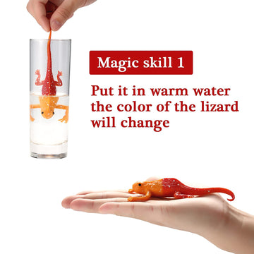 Axbotoy 12 Pack Lizard Animal Figurines,6 Color-Changeable and Stretchy Realistic Reptile Toy Set,for Themed Parties,Goodie Bag