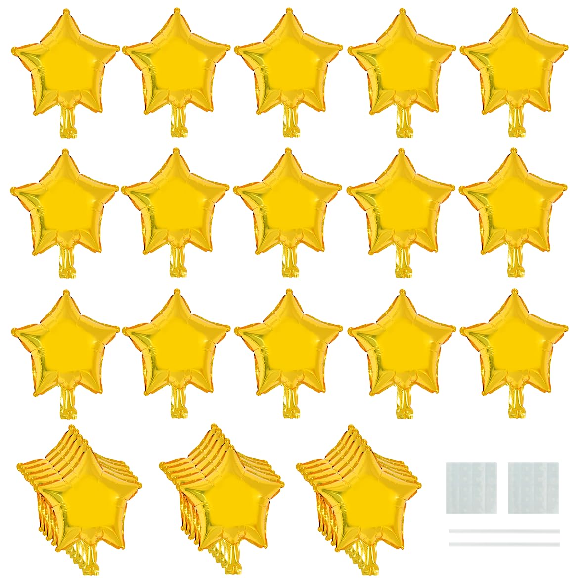 TONIFUL Gold Foil Star Balloons 50Pcs 10 Inch Gold Star Shape Balloons Star Helium Mylar Balloons for Birthday Wedding Baby Show