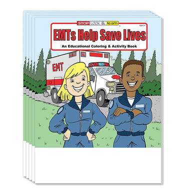 ZOCO - Emergency EMS Workers Save Lives - Coloring & Activity Books (25 Bulk Pack, Without Crayons) - Paramedics, Ambulance, 911