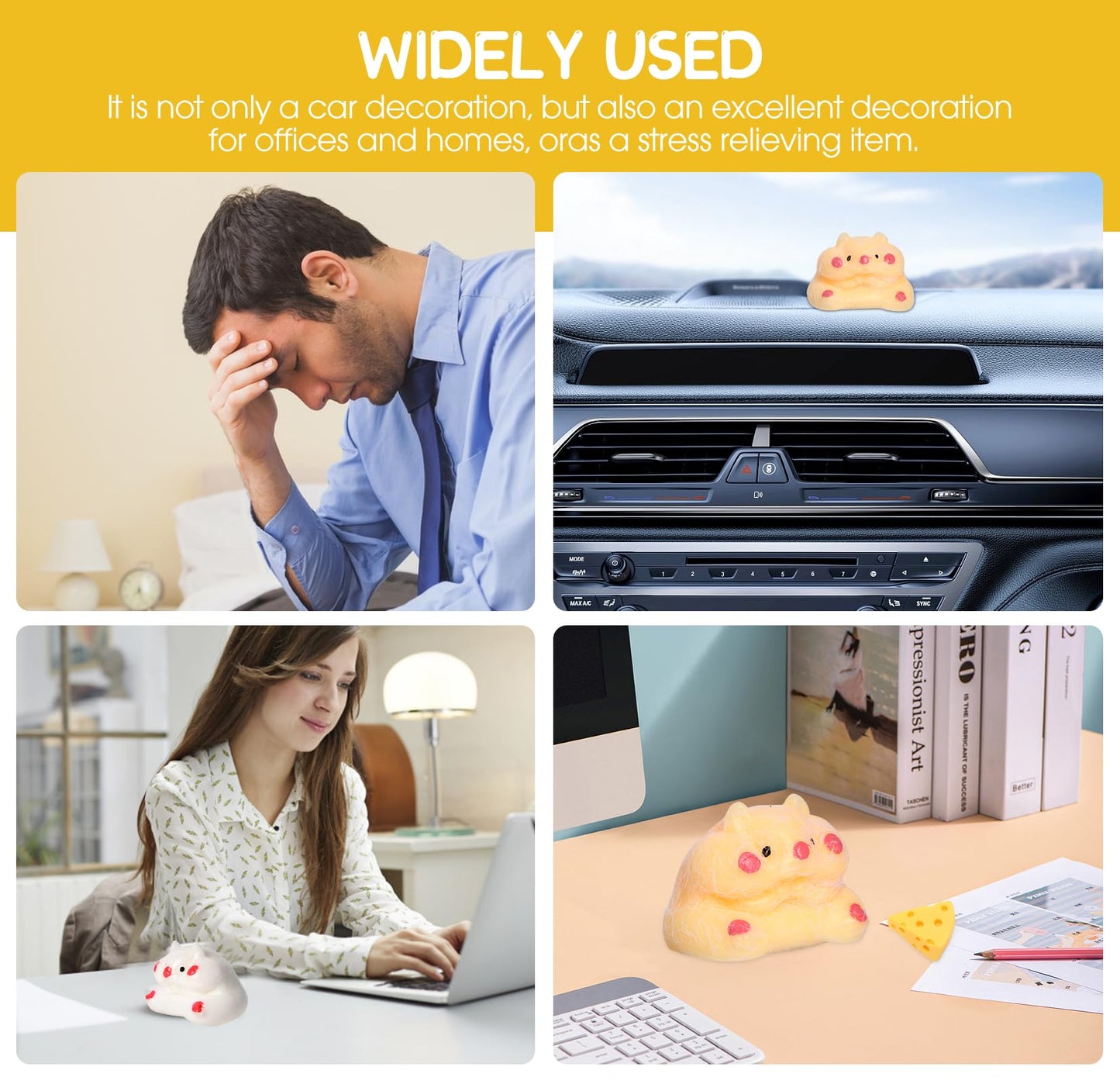 4 Pack Squishy Hamster Squishy Squeeze Toys, Cute Soft Cat Squishy Toys, Party Favors Fidget Toys Squishy Suitable Adults Kids,