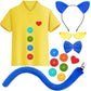 Jchrmers Blue Cat Costume Set Including Cat Ears Headband Yellow T-Shirt Glasses Cat Costume Accessories For Story Book Day Dres
