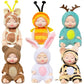 Woozettn 6 Pcs Mini Baby Dolls,4 Inch Realistic Small Baby Doll Toys With Animal Clothes,Cute Tiny Babies Gifts For Girls Kids Baby Shower Easter Basket Valentine