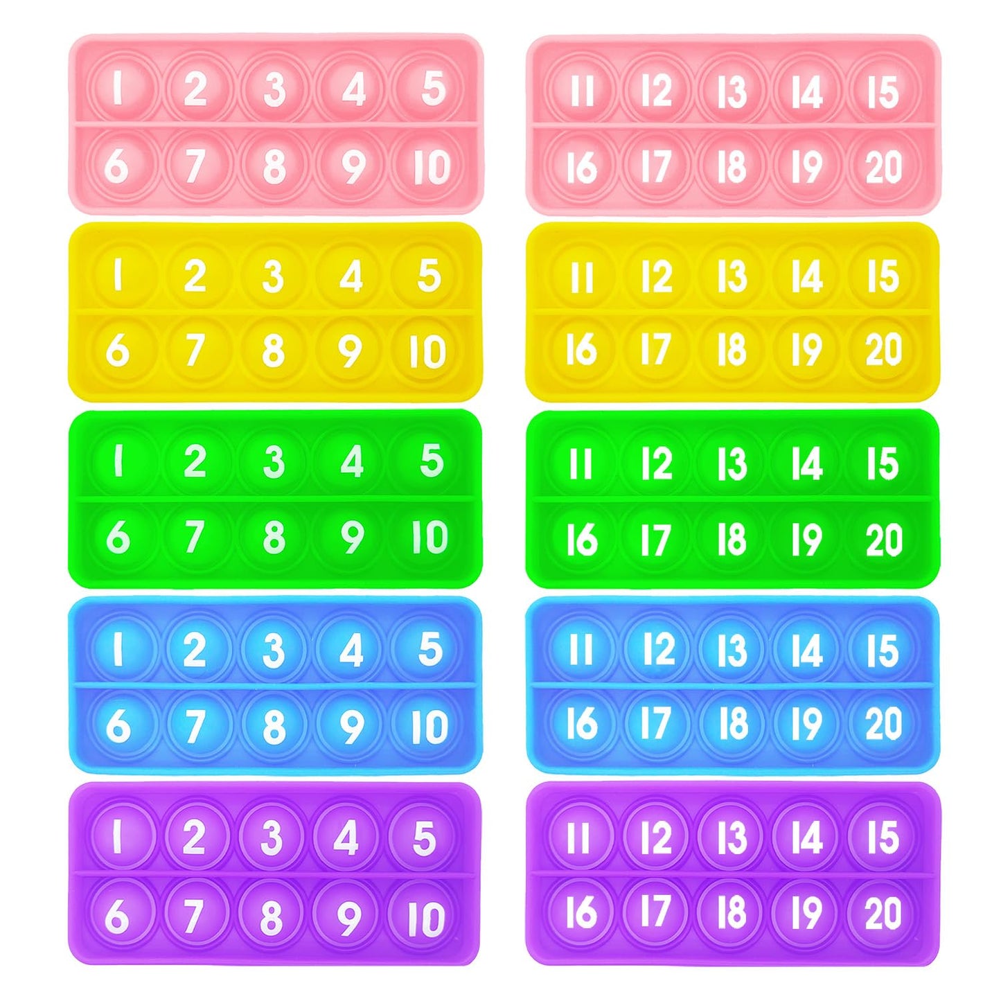 Anemeeoke 1-20 Ten Frame Popper, Math Fidget Sensory Toys, Ten-Frame Counting Toy for Toddler, Educational Toy for Kids Classroo