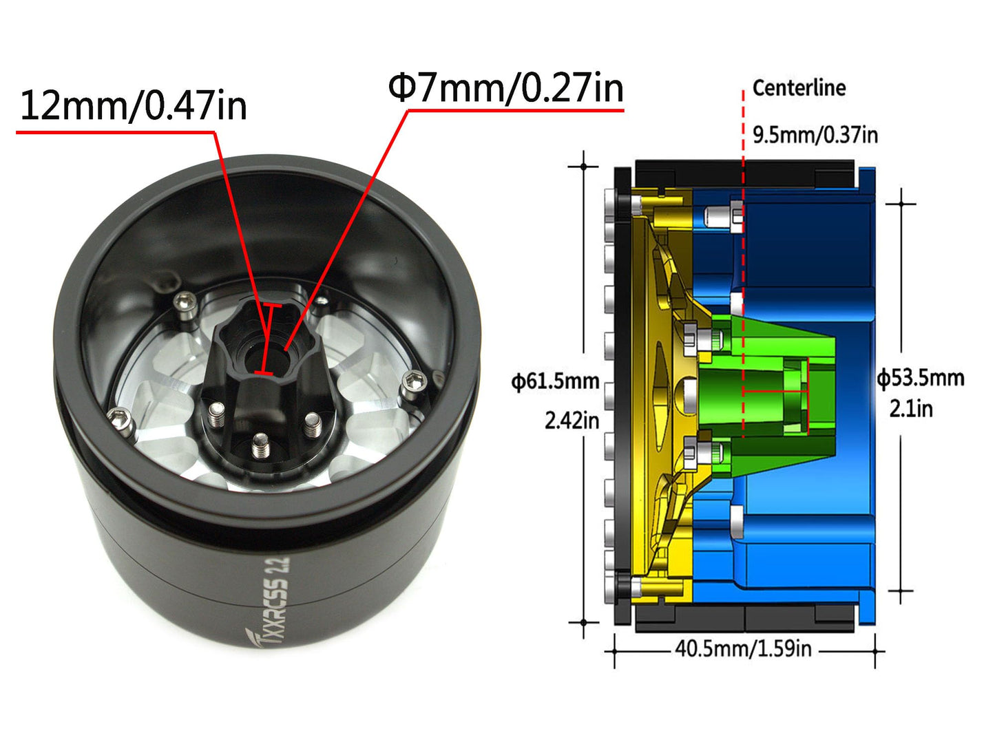 Txxrcss 200G Super Heavy Duty Rc 2.2 Beadlock Wheel 1/10 Crawler Upgrade 4Pcs Rims Hub For Axial Scx10 Trx4M(Silve)