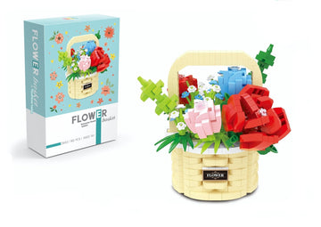 Illumely Mini Building Blocks Flower Set, Diy Micro 3D Building Toy Bricks Christmas (Cream 782Pcs)