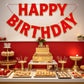 Litaus, Red Happy Birthday Banner - Pre-Strung, 9 Ft, No Diy | Birthday Decorations | Happy Birthday Sign For Birthday Decor, Ba