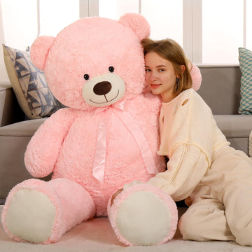 Tezituor 59” Pink Big Teddy Bear, 5Ft Giant Stuffed Animal Plush,Soft Bear Gifts For Christmas, Birthday,Valentine, Baby Shower.