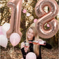 Toniful 40 Inch Large Rose Gold Number 16 Balloons Giant Digital 16 Or 61 Helium Balloons, Foil Mylar Big Number Balloons For 16