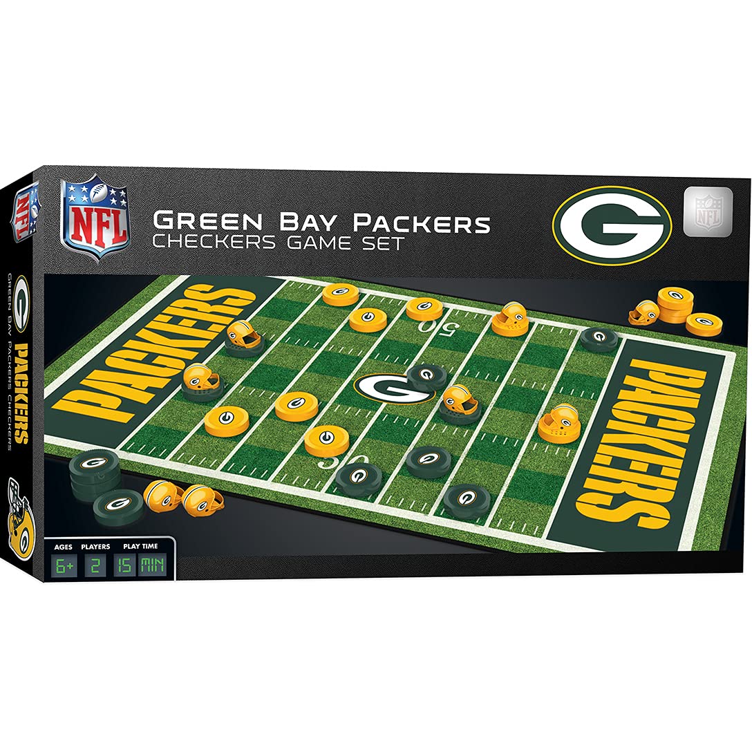 MasterPieces Family Game - NFL Green Bay Packers Checkers - Officially Licensed Board Game for Kids & Adults