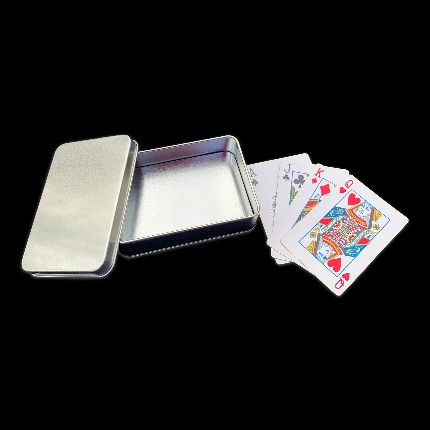 Lunchbox.Com Playing Card Tin Box - Silver