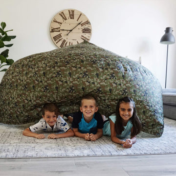 The Original Patented Airfort - Build A Fort In 30 Seconds, Inflatable Fort For Kids, Play Tent For 3-12 Years, A Playhouse Where Imagination Runs Wild, Fan Not Included (Jungle Camo)