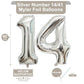 LHOAVWE 40 Inch Silver 14 Number Balloons - Aluminum 14th Birthday Party Decorations