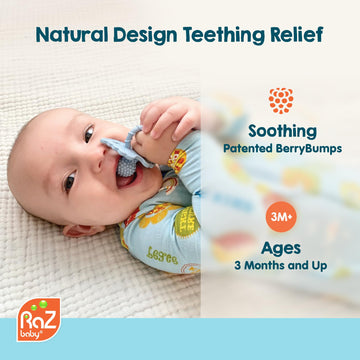 RAZBABY RaZberry Silicone Baby Teether Toy (2-Pack) - BPA Free, Easy-to-Hold Design for Sore Gums - Model 009-DBL-RED