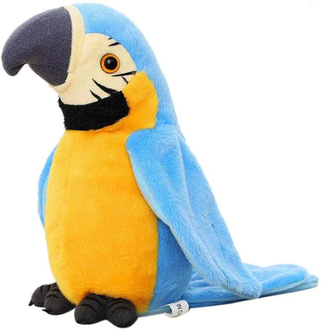 Talking Macaw Parrot Repeat What You Say Stuffed Animal Plush Toy Electronic Record Animated Bird Shake Wings Speaking Parrot Pe