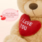 Beniny 12'' Teddy Bear With Heart, Cute Brown Teddy Bear Stuffed Animals For Valentines Day Soft Bear Plushie Toy Stuffed Bear P