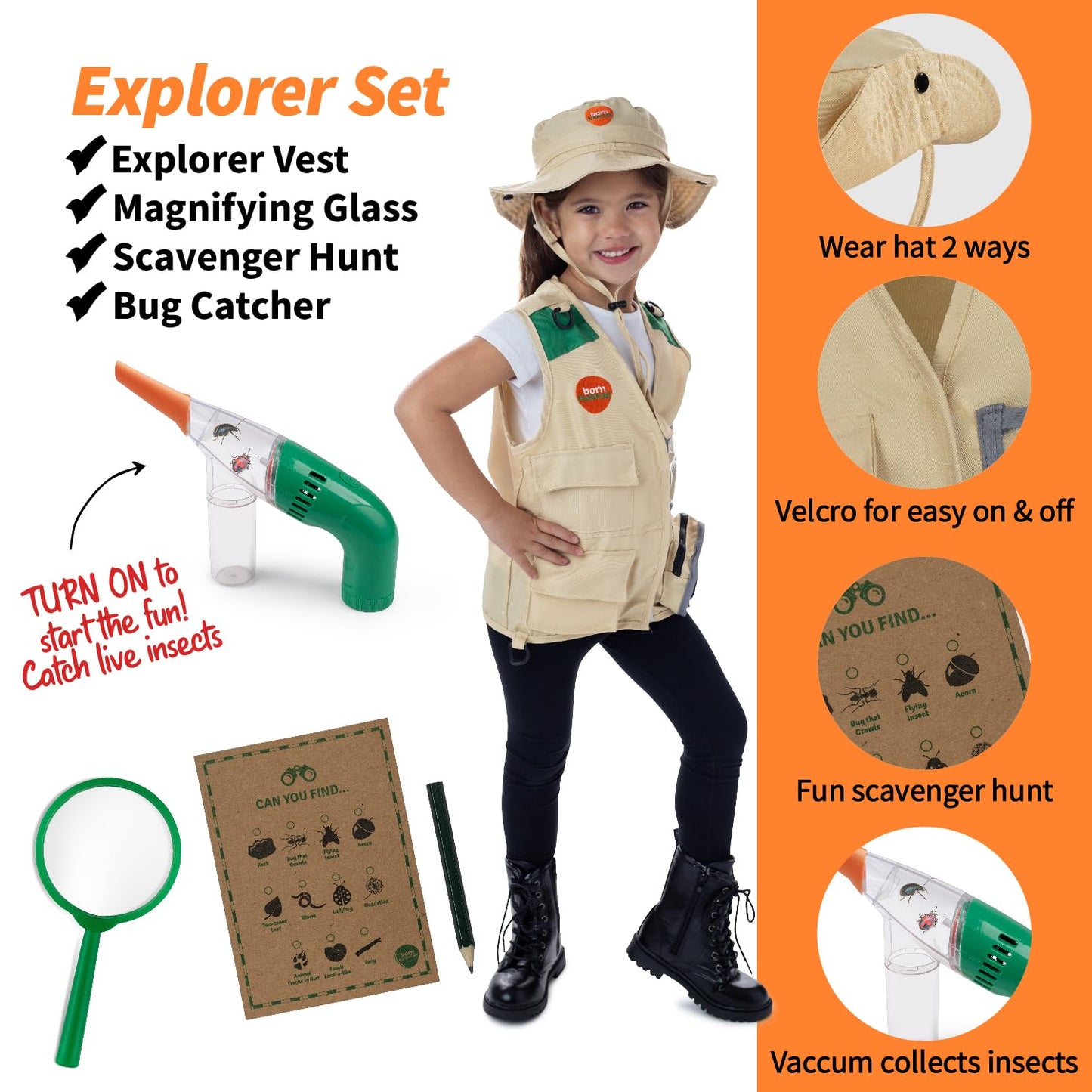 Born Toys 3-In-1 Outdoor Kids Dress Up Clothes For Toddlers, Washable Kids Dress Up Costume For Pretend Play For Boys & Girls, G