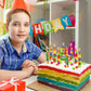 MTLEE 9 Pcs Building Block Candles Number 1-9 Building Block Birthday Candle Numeral Birthday Cake Topper Cupcake Candles for Bu