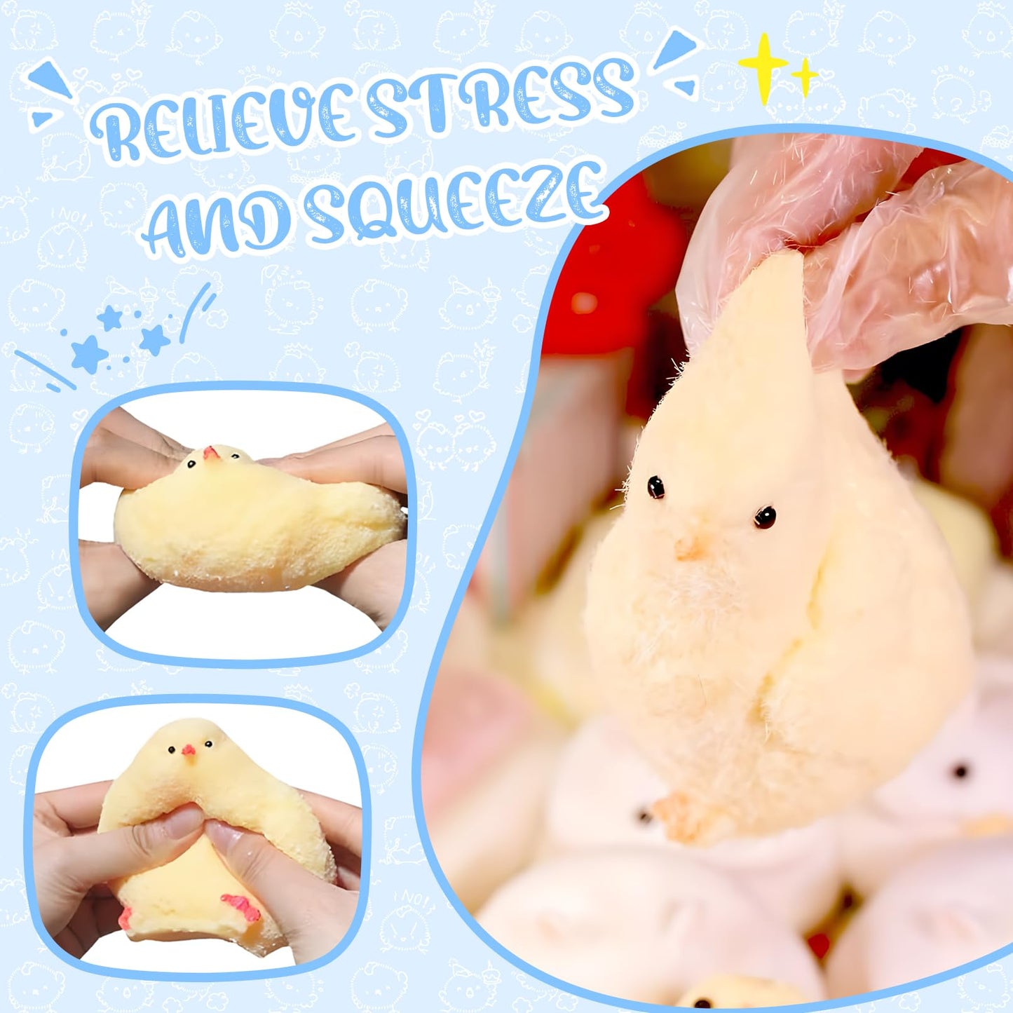 1 Pcs Taba Squishy Chicken Squeeze - Big Cute Squishies with Gift Box - Unique Giant Taba Squishy for Adults Kids, Sticky Toys f