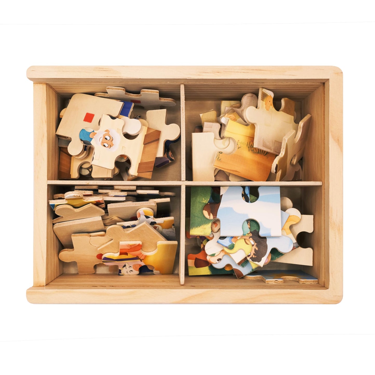 Peyo Pals Bible Themed 4-In-1 Wooden Jigsaw Puzzles In Box (15 Pcs Each) | Christian Bible Gifts For Kids | Easter Gifts For Kid
