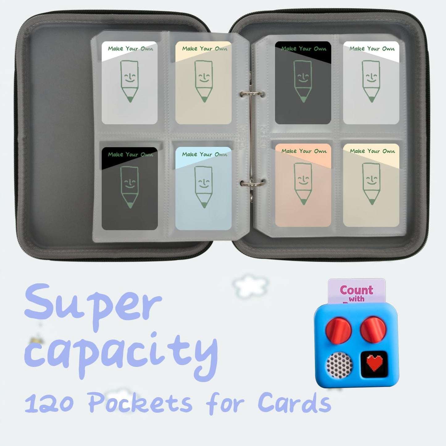 JDSZM Yoto Card Case Holder - 120 Pockets Portable Organizer, Army Green, Polypropylene, Model YOTOCARDAG