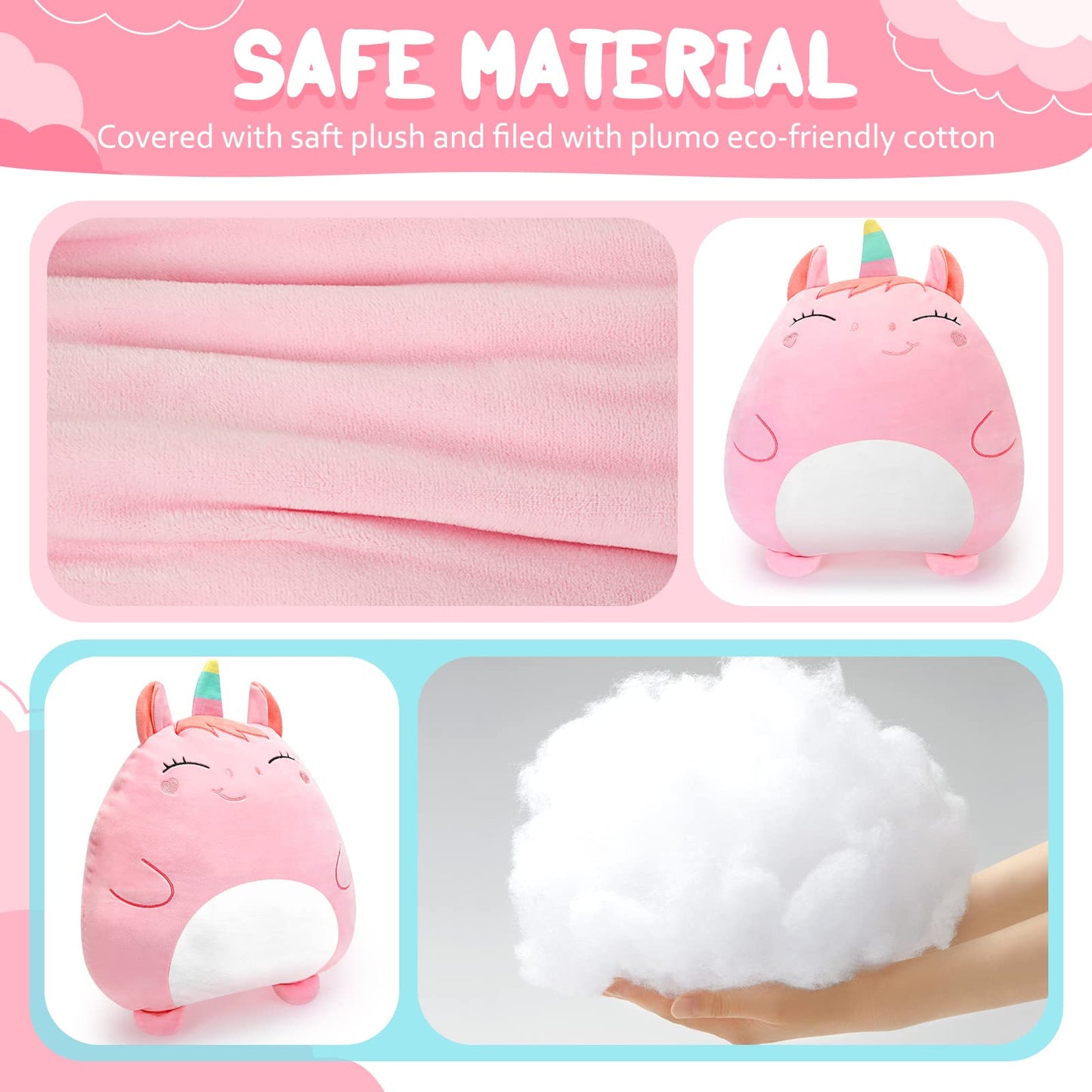 Stuffed Animals Plush Toy 16Inch Pink Cute Stuffed Animals For Girls Cartoon Kid'S Plush Toy Pillows Soft Lumbar Back Cushion Birthday Gifts For Kids Children