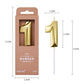 PHD CAKE 2.76 Inch Diamond Gold 1 Number Birthday Candles, Gold Number Candles, Cake Number Candles, Party Celebration