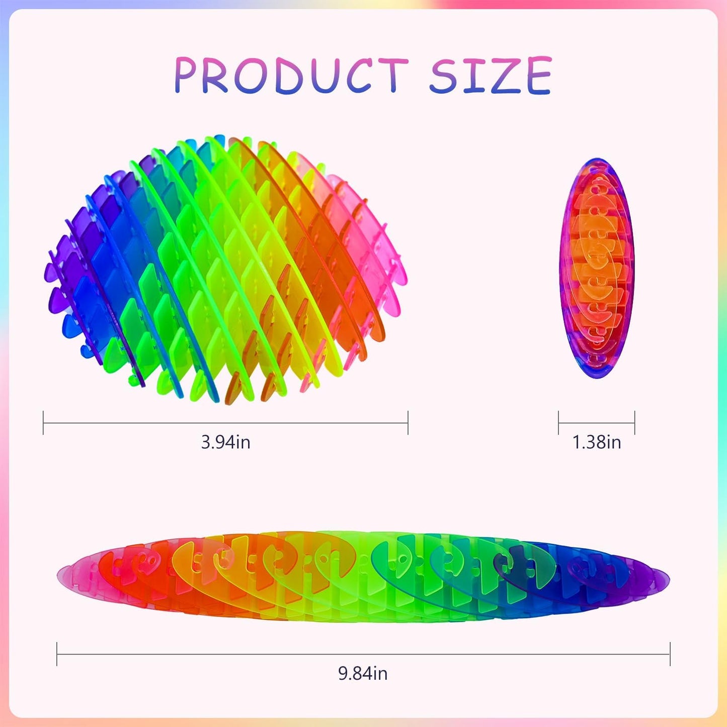 3 Packs Fidget Worm Toy, Desk Fidgets For Adults, 3D Printing Elastic Worm Shaped Ornament Pocket Squeeze Toys, Fidget Sensory T