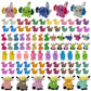 Aweelon 86Pcs Mini Resin Animal Figurines,Including Glitter Glowing Duck Bunny Turtle Highland Cow, Glitter Axolotl, Aquarium Do