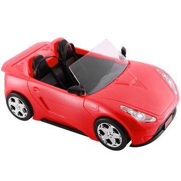 Convertible Car for Dolls, Glittering Deep Red Convertible Doll Vehicle with Working Seat Belts Ideal Gift Increase Children's F