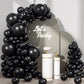 FOTIOMRG Black Balloon Garland Arch Kit - 110pcs Latex Balloons in Various Sizes for Birthday, Graduation, Baby Shower Decorations
