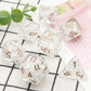 Haxtec Resin DND Dice Set 7PCS White Filled Resin Dice Pearl Polyhedral D&D Dice for Roleplaying Dice Games Compatible with Dung