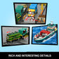HOGOKIDS City Wharf Building Set with Crane, 1373PCS, Plastic, 25"x13"x18", Includes Ship, Train, Truck & Containers, Ages 6-14+