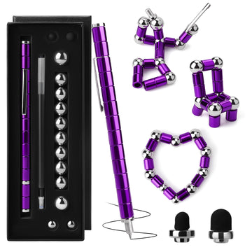 SUKIPIN Fidget Pen, Magnetic Fidget Pens for Adults, Purple Magnet Pen for Stocking Stuffers, Easter Basket Stuffers (Purple)