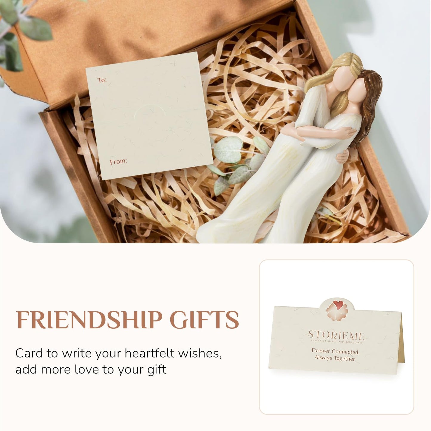Storieme Sister Birthday Gifts for Women: Heartfelt Hugging Figurine Statue - Unique Sentimental Keepspirit-inspired flavor Present for Sisters Best Friend - enhanced Resin Art Decor (7.7 )
