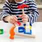 2 Pack Wooden Hammer Toys Simulation Hammers Maintenance Tools Educational Toys for Kids Birthday Party Games Supplies (Red + Or