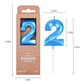 PHD CAKE 2.76 Inch Diamond Blue 2 Number Birthday Candles, Blue Number Candles, Cake Number Candles, Party Celebration