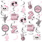 Jollyboom Bad Two The Bone Party Decorations Girl, 24pcs Skeleton 2nd Birthday Decorations Hanging Swirl Bad 2 The Bone Hanging 