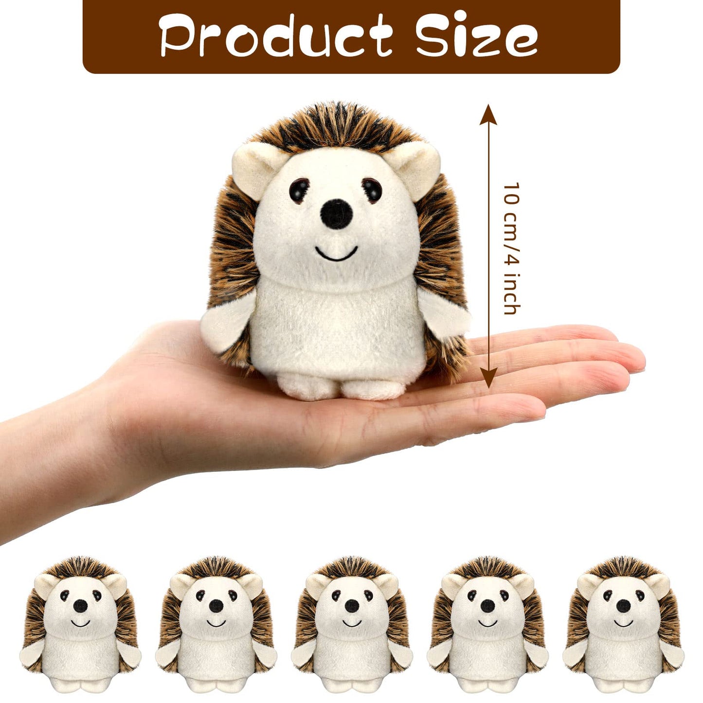 Zubebe Mini Hedgehog Toy Bulk Easter Plush Stuffed Animal 4 Inch Small Party Favor Decoration Diy Keychain Kid Children Classroom First Day Of School Gifts For Baby Shower Birthday(24 Pcs)