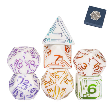 HDdais 7PCS Resin D and D Dice Set, RPG Dice Set with Gift Case for D&D Dungeons and Dragons and Other Tabletop Games