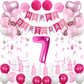 Sweet 7Th Birthday Decorations For Girls, Pink And White 7 Happy Birthday Balloons,7Th Birthday Party Supplies For Daughter Her