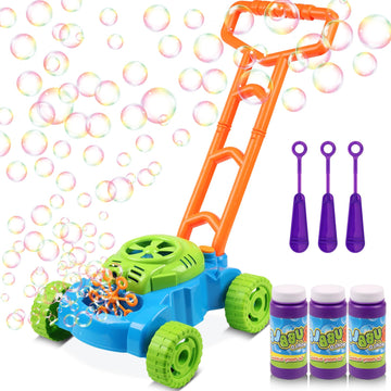 Lydaz Bubble Lawn Mower For Toddlers 1-3 Years - Kids Outdoor Bubble Machine Push Toy, Summer Yard Garden Toys, Easter Basket Stuffers & Birthday Gifts For Preschool Baby Boys Girls Age 1 2 3+Year Old