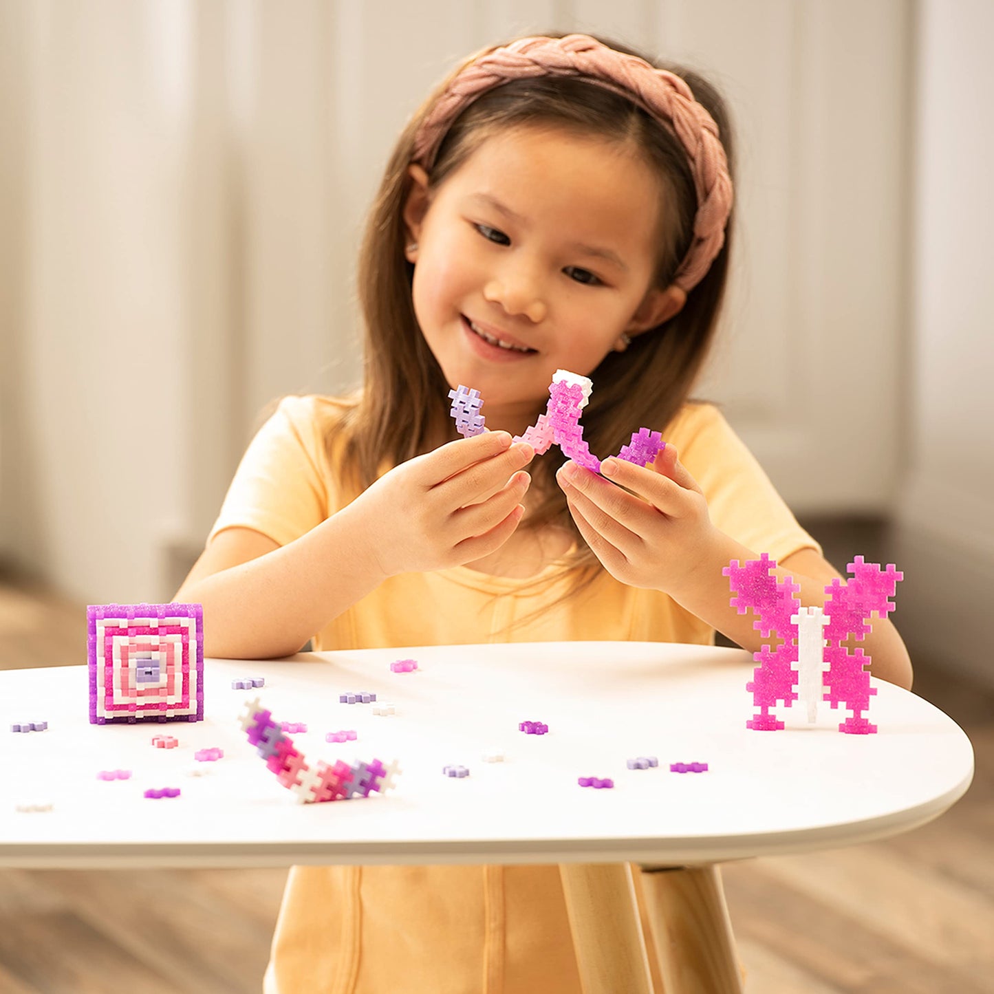 Plus Plus 70 Piece Interlocking Building Blocks For Kids, Open Ended Connecting Toys, Stem Bin Classroom Mini Manipulatives - Glitter Mix Play Tube