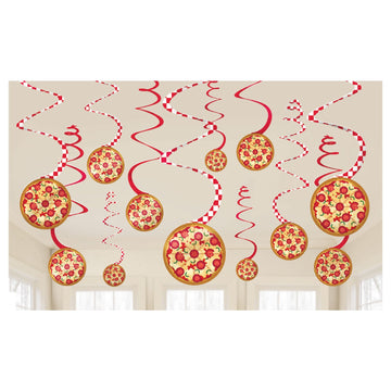 Amscan Pizza Party Spiral Decorations