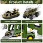 Doloowee 14 in 1 Green Military Truck Toys, Army Tanks Set with Soldier Men, Army Men Toys, Military Truck Toy with Lights and S